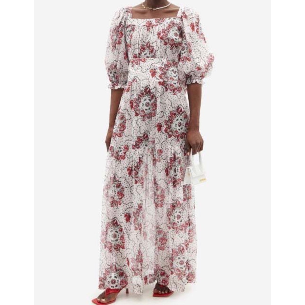 Nwt The Vampire's Wife The Guardian Meadow Rose Print Cotton Poplin Dress Us 8 — image 5 of 8